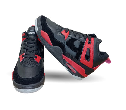 Tenis Urbano tipo Bota Panam 897 Negro/Rojo Unisex para hombre y mujer
