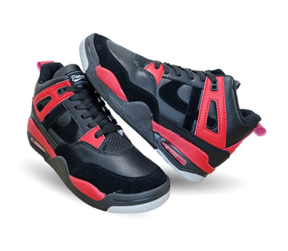 Tenis Urbano tipo Bota Panam 897 Negro/Rojo Unisex para hombre y mujer