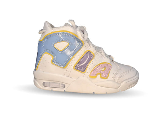 Tenis tipo Bota con ajuste de agujetas Paola Ramirez 17000 Blanco/Multicolor para niña