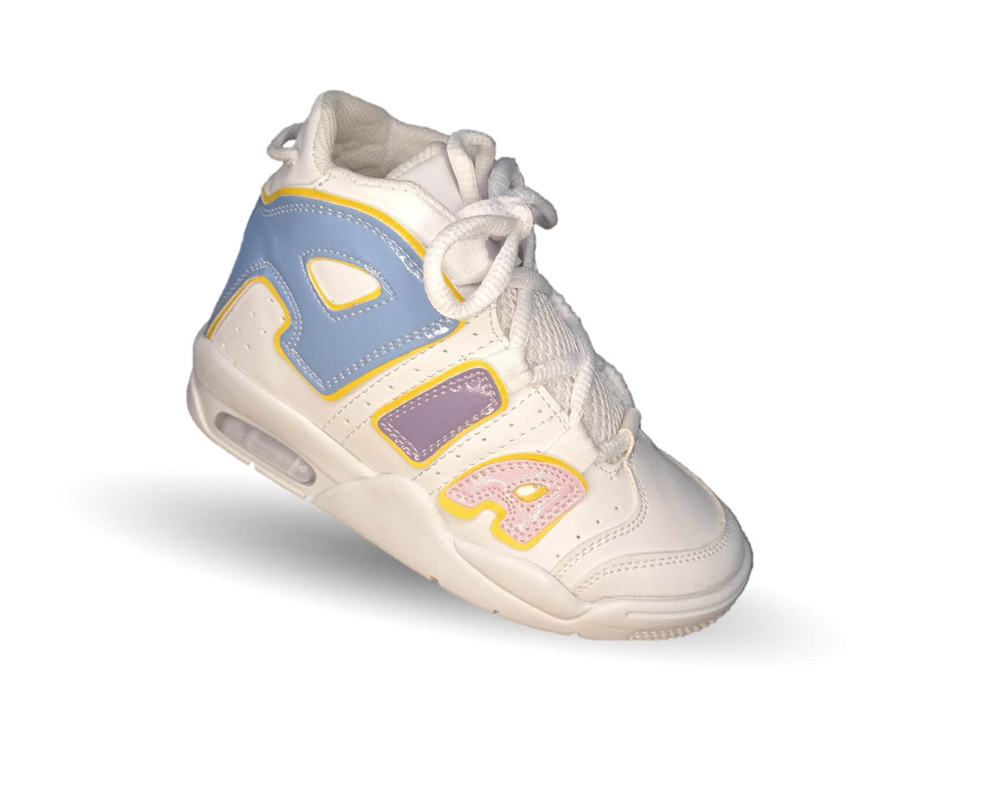 Tenis tipo Bota con ajuste de agujetas Paola Ramirez 17000 Blanco/Multicolor para niña