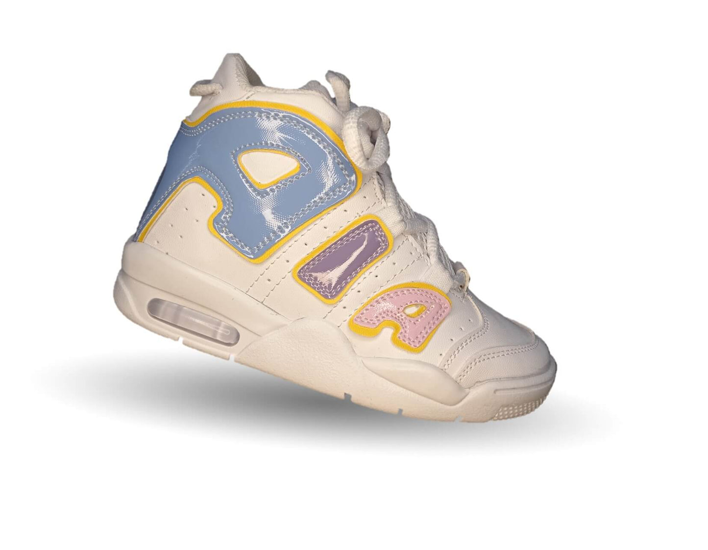 Tenis tipo Bota con ajuste de agujetas Paola Ramirez 17000 Blanco/Multicolor para niña