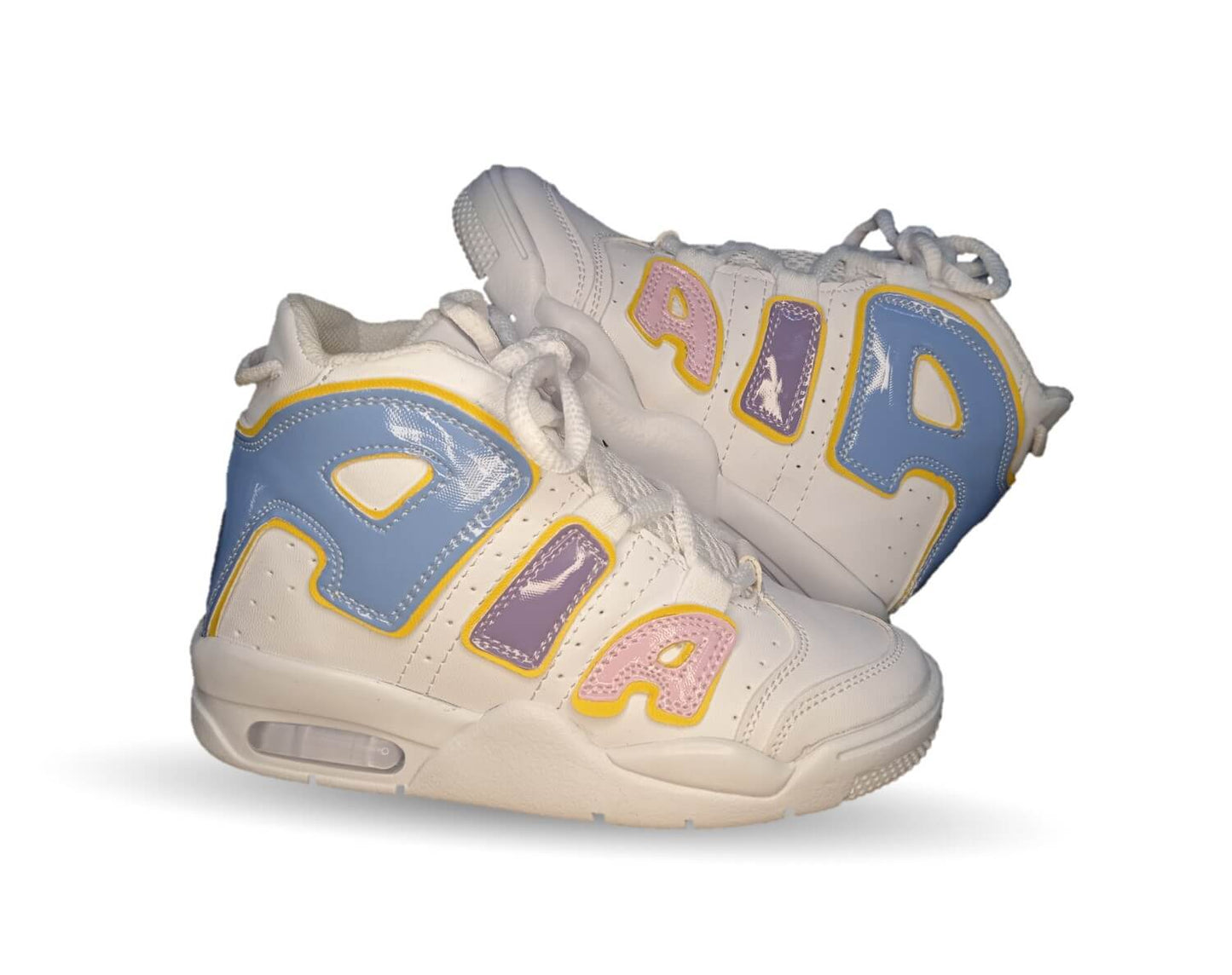 Tenis tipo Bota con ajuste de agujetas Paola Ramirez 17000 Blanco/Multicolor para niña