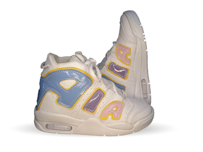 Tenis tipo Bota con ajuste de agujetas Paola Ramirez 17000 Blanco/Multicolor para niña