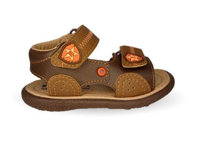 Sandalia con contactel Peke Kids 140 Café para niño