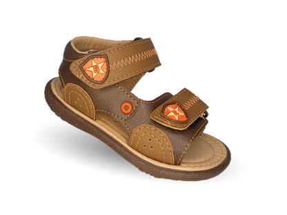 Sandalia con contactel Peke Kids 140 Café para niño