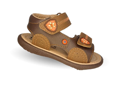 Sandalia con contactel Peke Kids 140 Café para niño