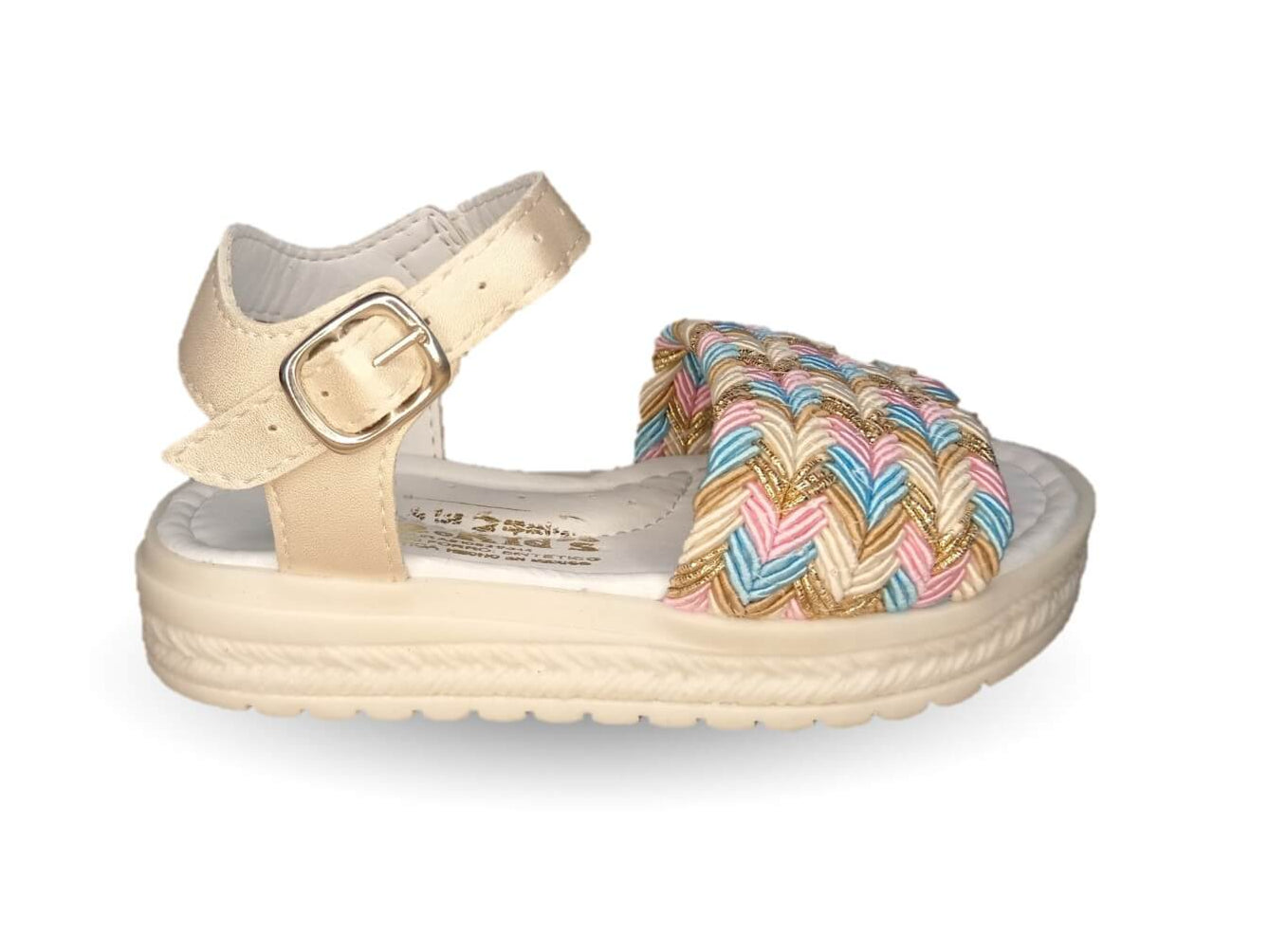 Sandalia con hebilla Peke Kids 191 Beige para niña