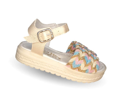 Sandalia con hebilla Peke Kids 191 Beige para niña