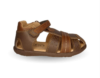 Sandalia con contactel Peke Kids 255 Café para niño