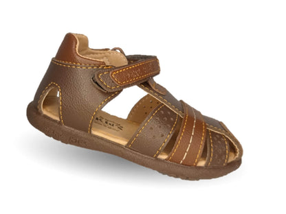 Sandalia con contactel Peke Kids 255 Café para niño
