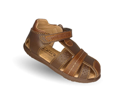 Sandalia con contactel Peke Kids 255 Café para niño