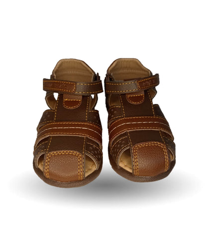 Sandalia con contactel Peke Kids 255 Café para niño