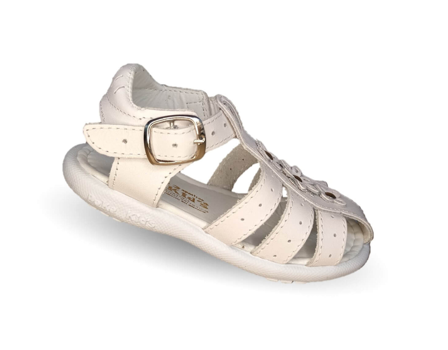 Sandalia con hebilla Peke Kids 601 Blanco para niña