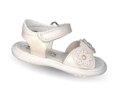 Sandalia con contactel Peke Kids 802 Plata Nacarado para niña