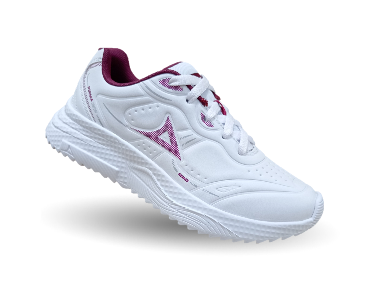 Tenis Deportivo Pirma 8519 Blanco/Guinda para mujer