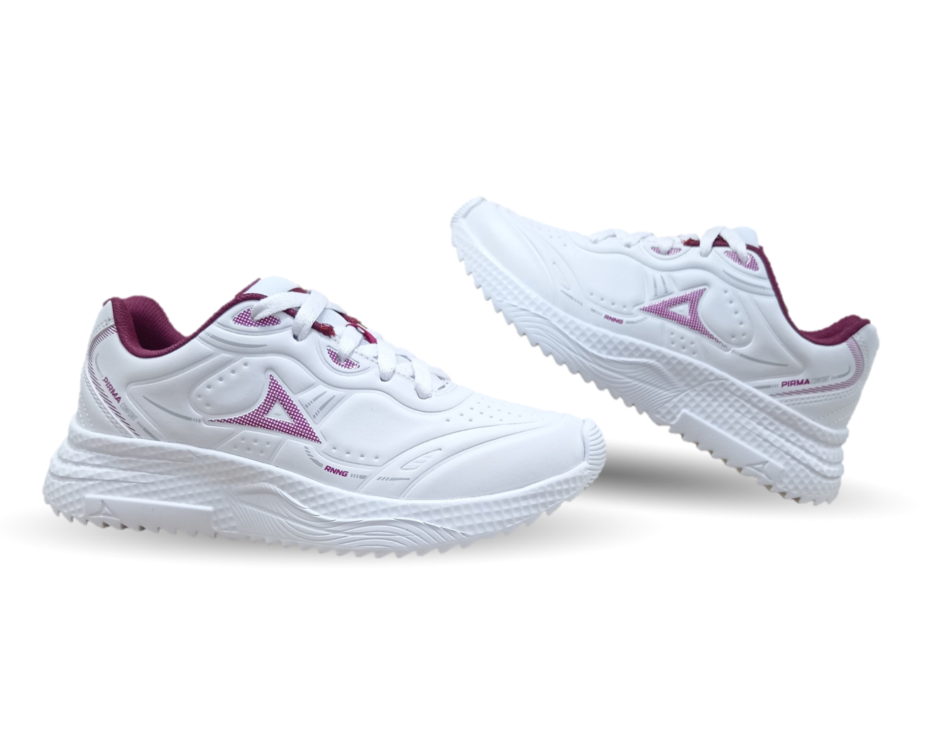 Tenis Deportivo Pirma 8519 Blanco/Guinda para mujer