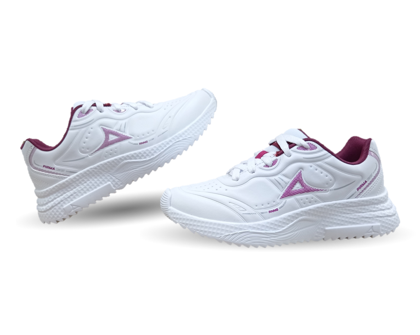 Tenis Deportivo Pirma 8519 Blanco/Guinda para mujer