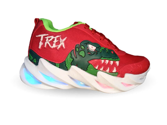 Tenis con luces leds ajuste de agujetas Play Colors 2024 Rojo/Verde para niño