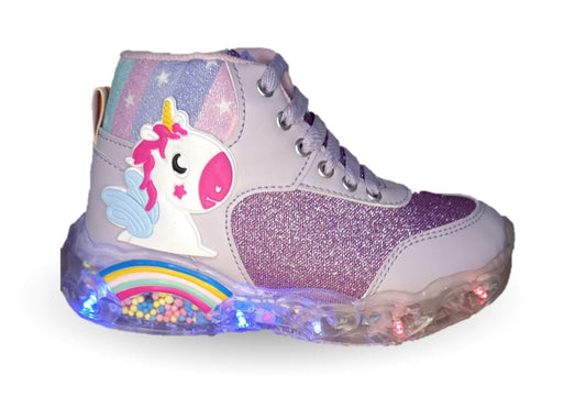 Tenis con luces leds ajuste de agujetas Play Colors 450 Lila para niña