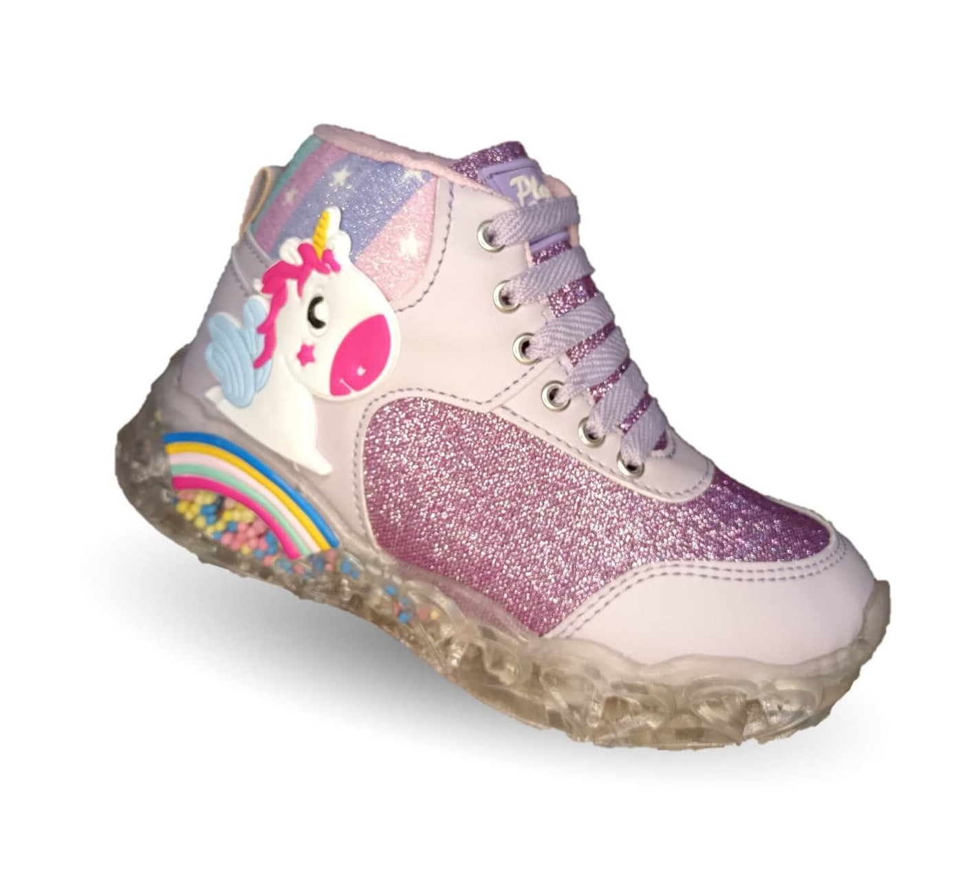 Tenis con luces leds ajuste de agujetas Play Colors 450 Lila para niña