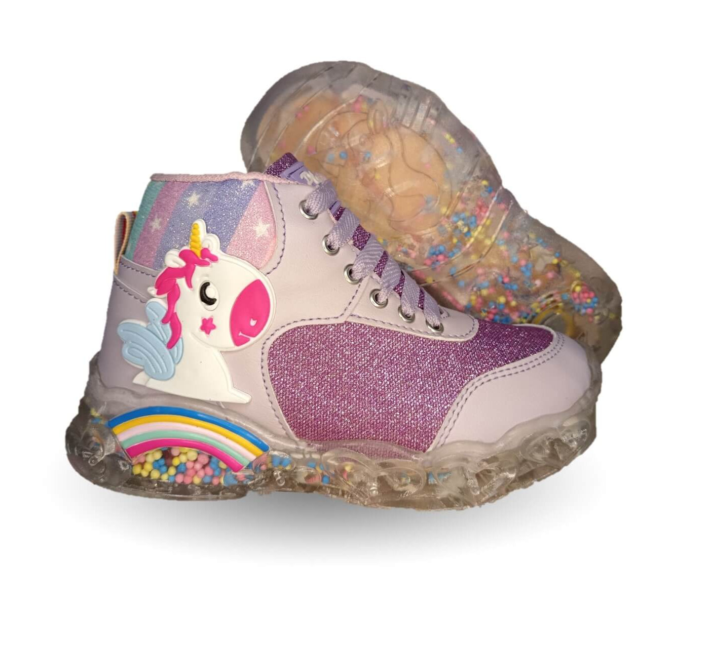 Tenis con luces leds ajuste de agujetas Play Colors 450 Lila para niña