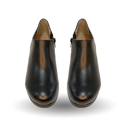 Zapato Casual y de Vestir de piel de ternera con cierre interno con tacón alto suela extra ligera Pullman 1002 Negro para mujer