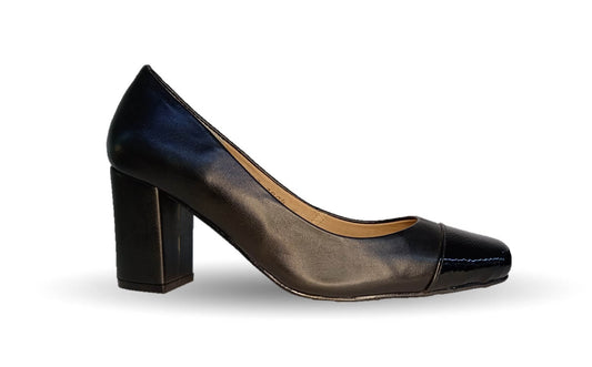 Zapatilla de Vestir y Confort de piel de ternera con tacón mediano Pullman 2004 Negro para mujer