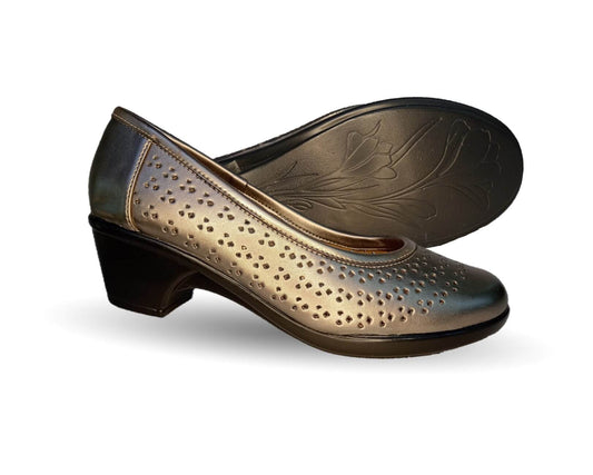 Zapato de Confort y Vestir de piel de ternera con tacón bajo Pullman 220 Inox para mujer