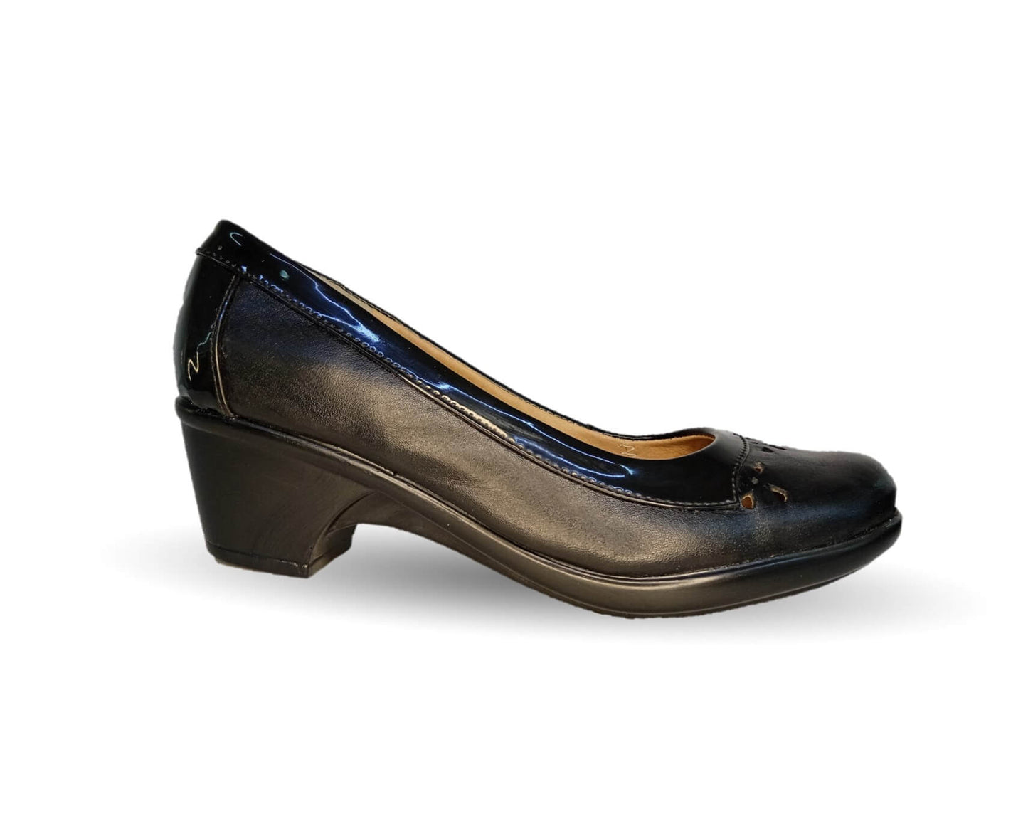 Zapato de Confort y Vestir de piel de ternera con tacón bajo Pullman 243 Negro para mujer