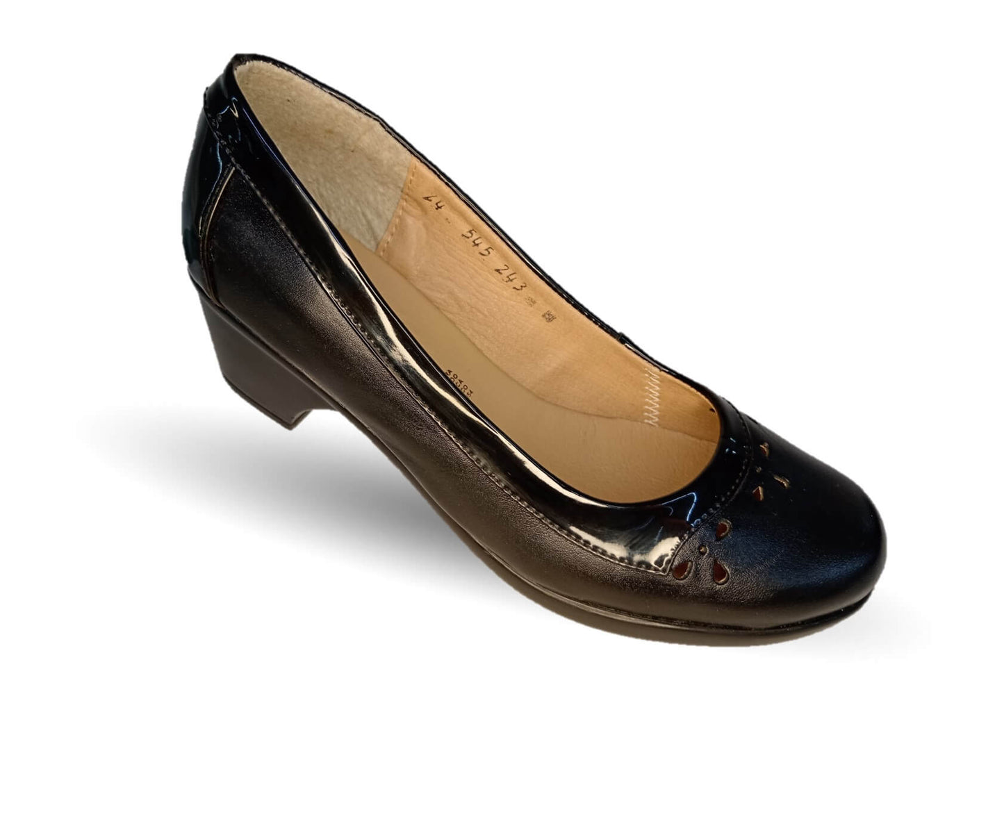Zapato de Confort y Vestir de piel de ternera con tacón bajo Pullman 243 Negro para mujer