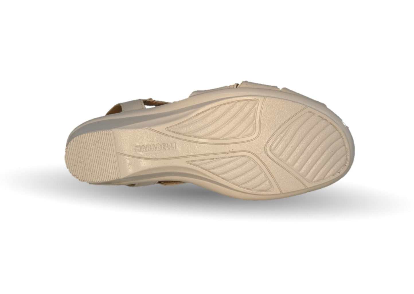 Sandalia de Confort y Casual de piel de ternera con cuña mediana Pullman 5022 Hueso para mujer