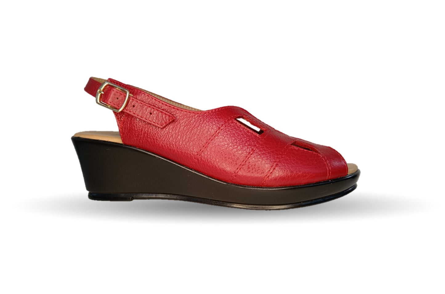 Sandalia de Confort de piel de ternera Pullman 5033 Rojo de mujer