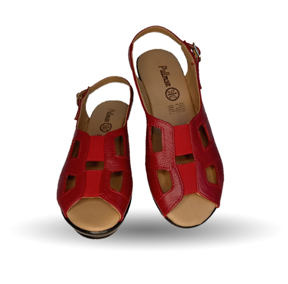 Sandalia de Confort de piel de ternera Pullman 5033 Rojo de mujer