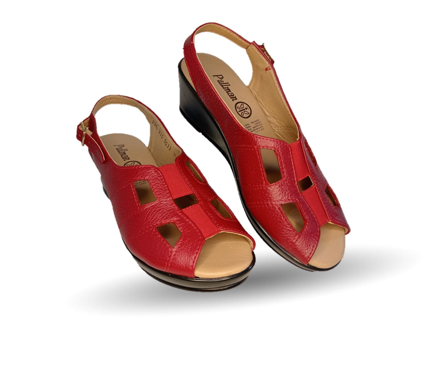 Sandalia de Confort de piel de ternera Pullman 5033 Rojo de mujer