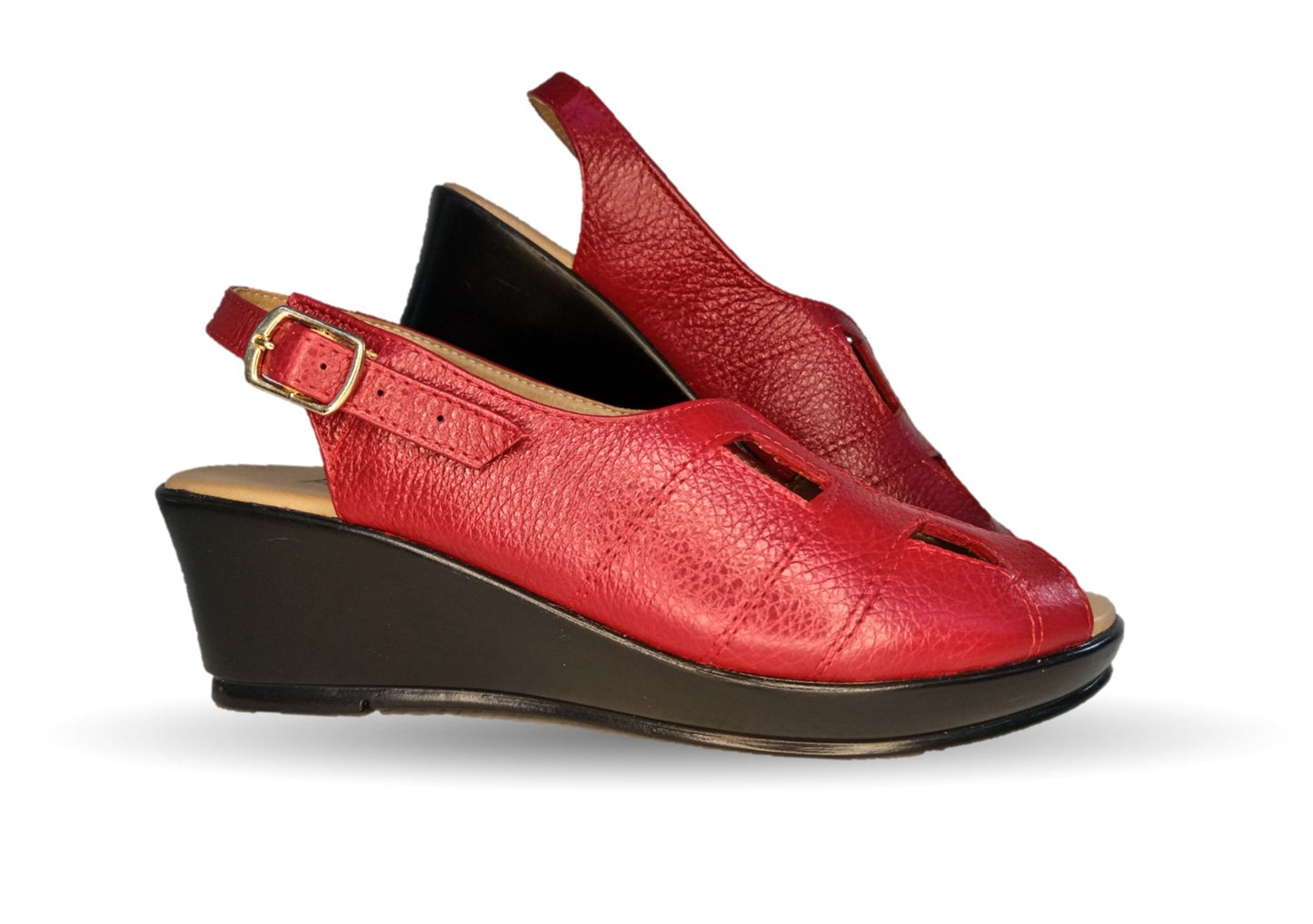 Sandalia de Confort de piel de ternera Pullman 5033 Rojo de mujer