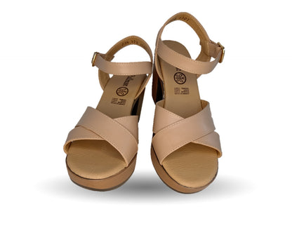 Sandalia Casual de piel de ternera con tacón alto Pullman 6507 Maquillaje para mujer