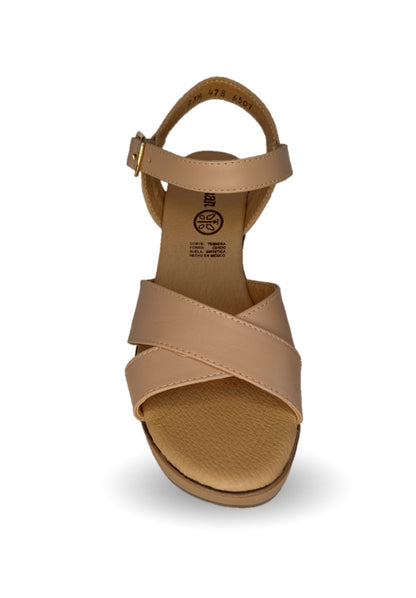 Sandalia Casual de piel de ternera con tacón alto Pullman 6507 Maquillaje para mujer