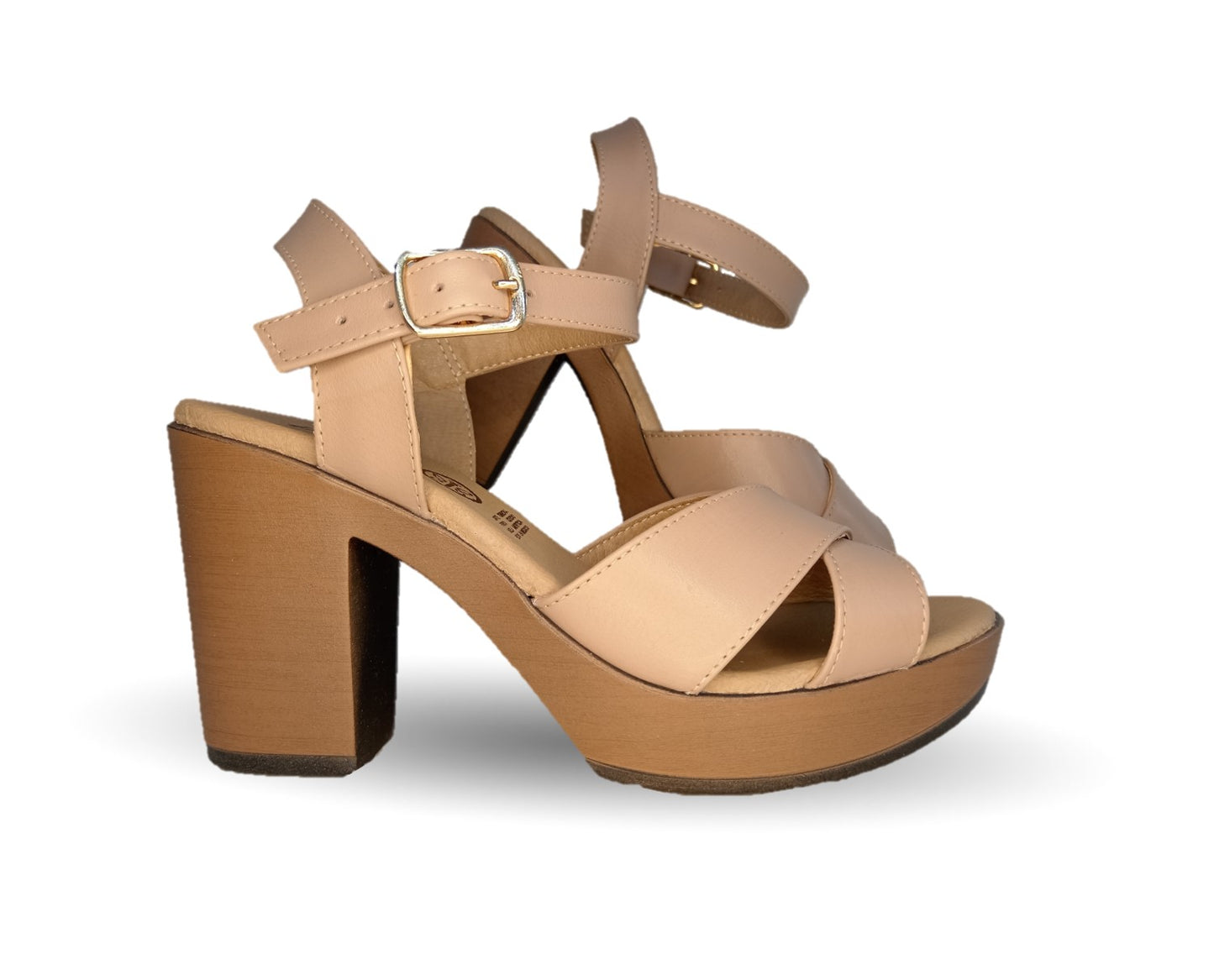 Sandalia Casual de piel de ternera con tacón alto Pullman 6507 Maquillaje para mujer