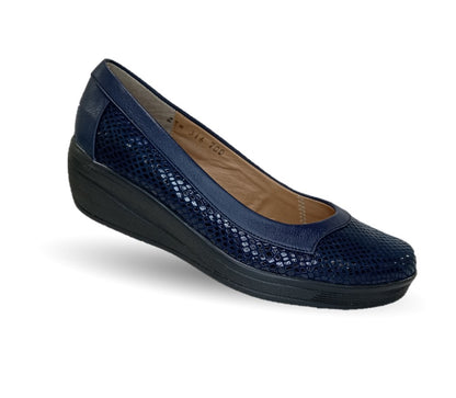 Zapato de Confort de piel de ternera Pullman 700 Azul Marino para mujer