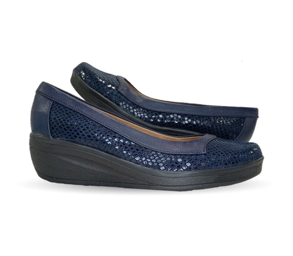 Zapato de Confort de piel de ternera Pullman 700 Azul Marino para mujer