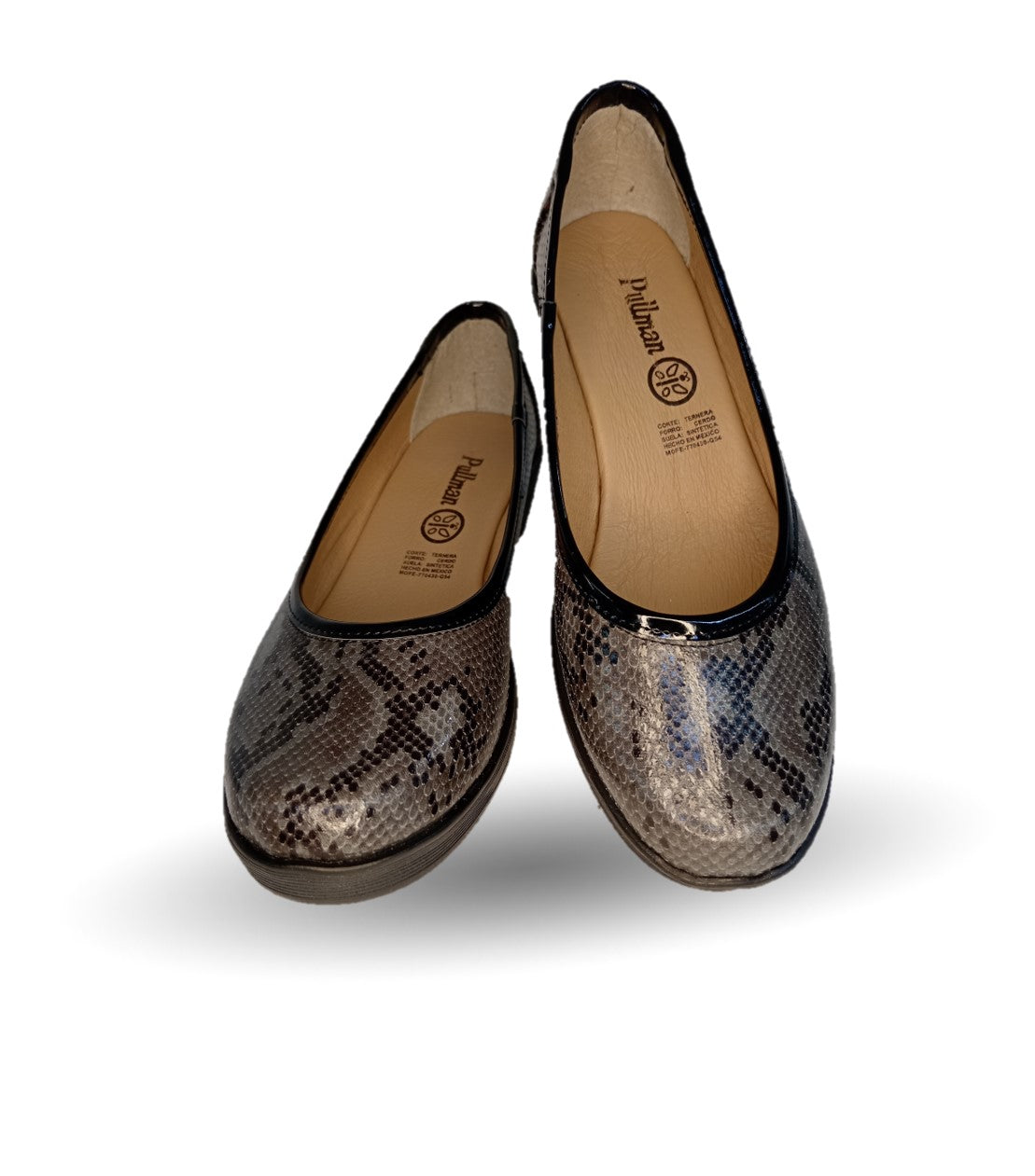 Zapato de Confort y Casual de piel de ternera con suela extra ligera Pullman 720 Culebra Carbón para mujer