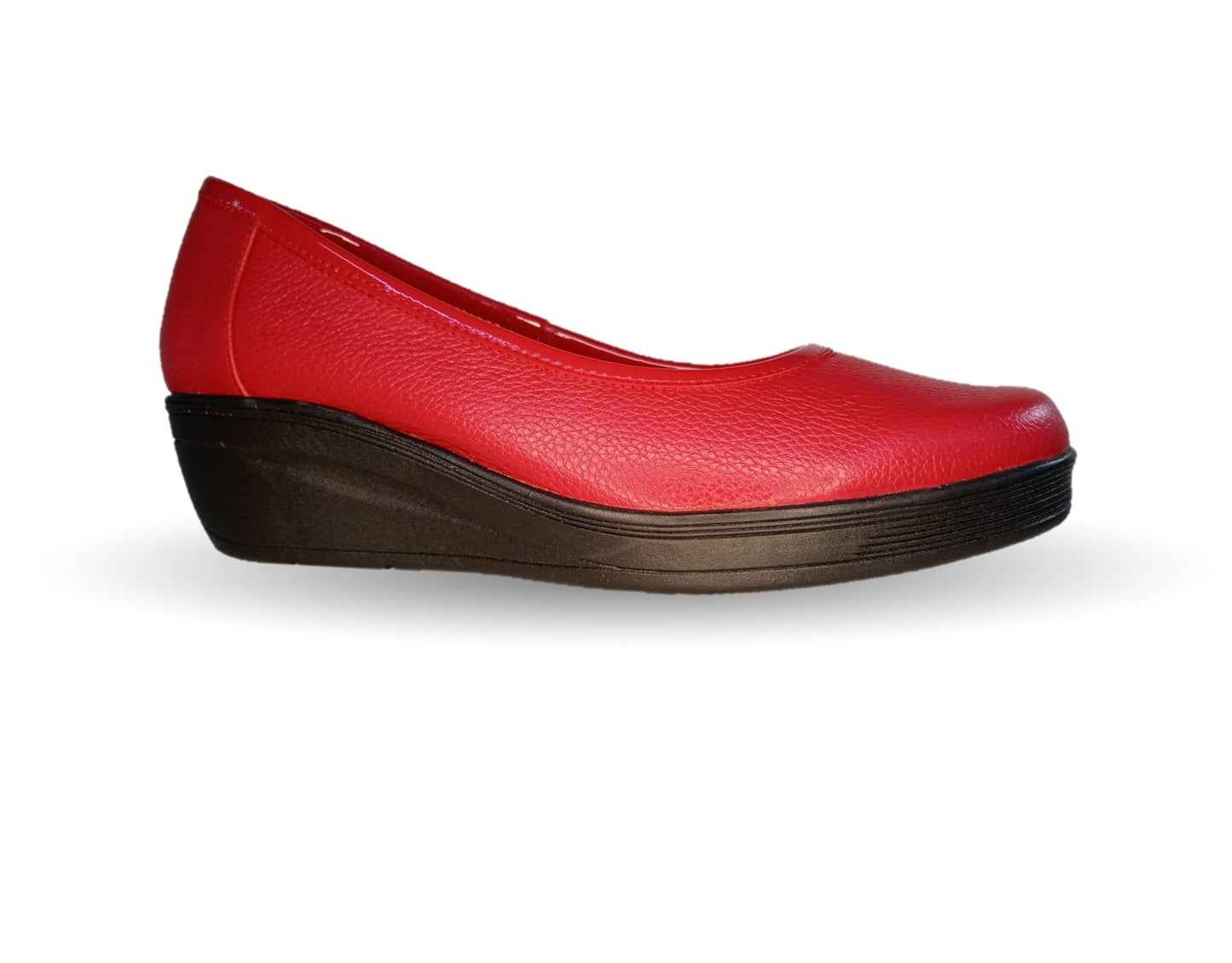Zapato de Confort y Casual de piel de ternera con suela extra ligera Pullman 720 Rojo para mujer