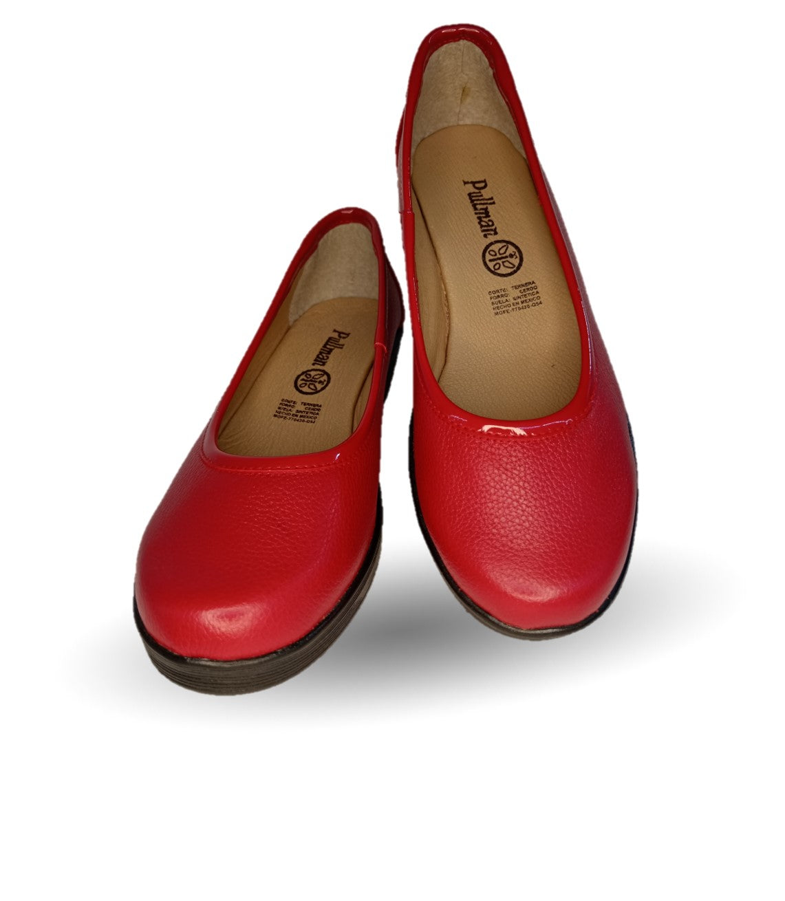 Zapato de Confort y Casual de piel de ternera con suela extra ligera Pullman 720 Rojo para mujer