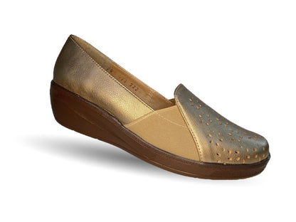 Zapato de Confort y Casual de piel de ternera con suela extra ligera Pullman 722 Seda para mujer