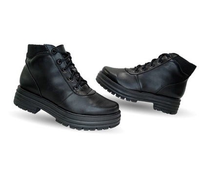 Bota Casual de moda de piel bovino Pullman 7501 Negro para mujer