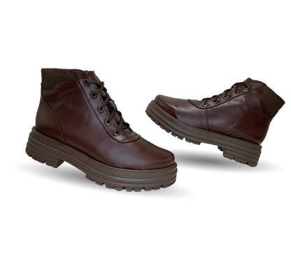 Bota Casual de moda de piel bovino Pullman 7501 Roble para mujer