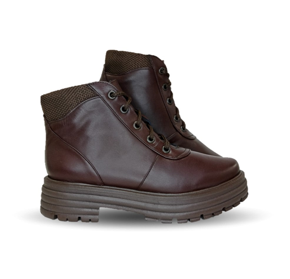 Bota Casual de moda de piel bovino Pullman 7501 Roble para mujer