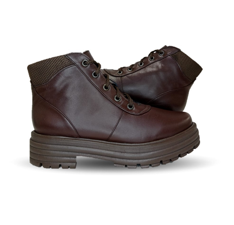 Bota Casual de moda de piel bovino Pullman 7501 Roble para mujer