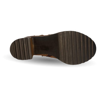 Bota Casual de moda de piel de ternera con tacón alto Pullman 8500 Hunting Madera para mujer