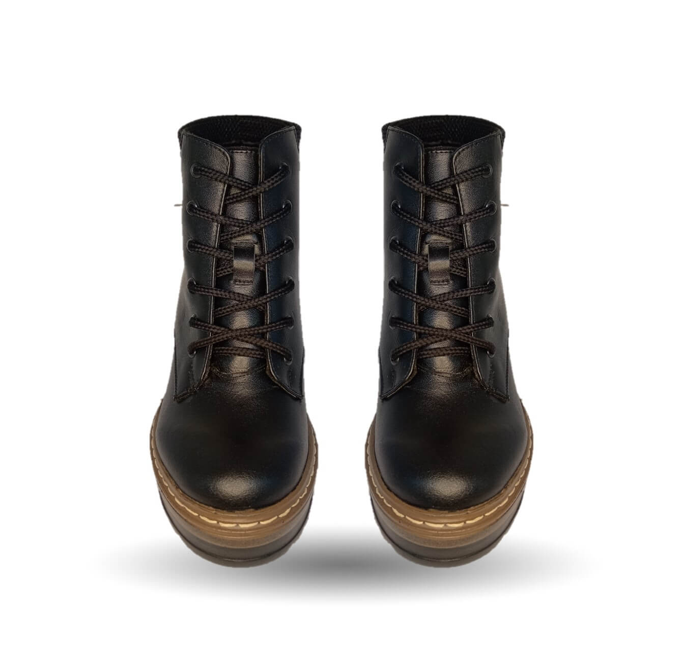 Bota Casual de moda de piel de ternera con tacón alto Pullman 8501 Negro para mujer